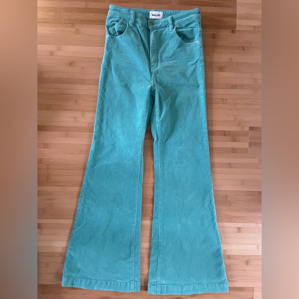 ROLLAS EASTCOAST FLARE JEANS - TEAL CORD